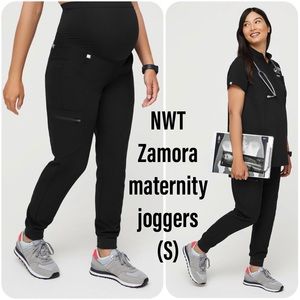 NWT! (S) FIGS Black Zamora Maternity Jogger Scrub Pants • Small